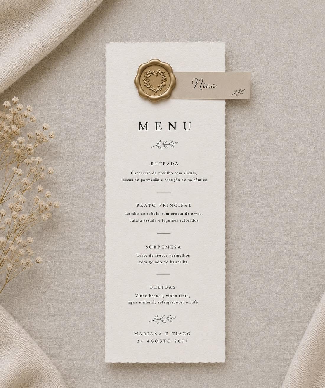 Menu Casamento Lacre