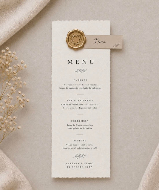 Menu Casamento Lacre