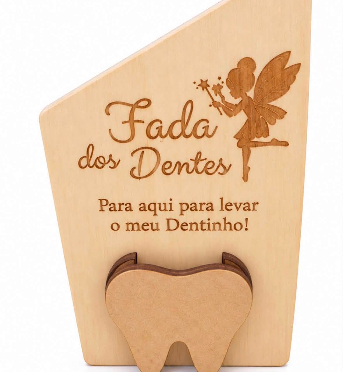 Porta Dentinhos Cabide Madeira