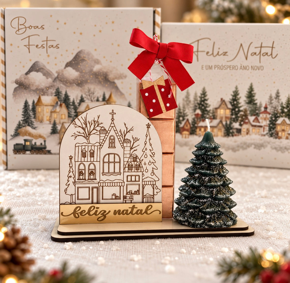 Conjunto Natal Vela Pinheiro