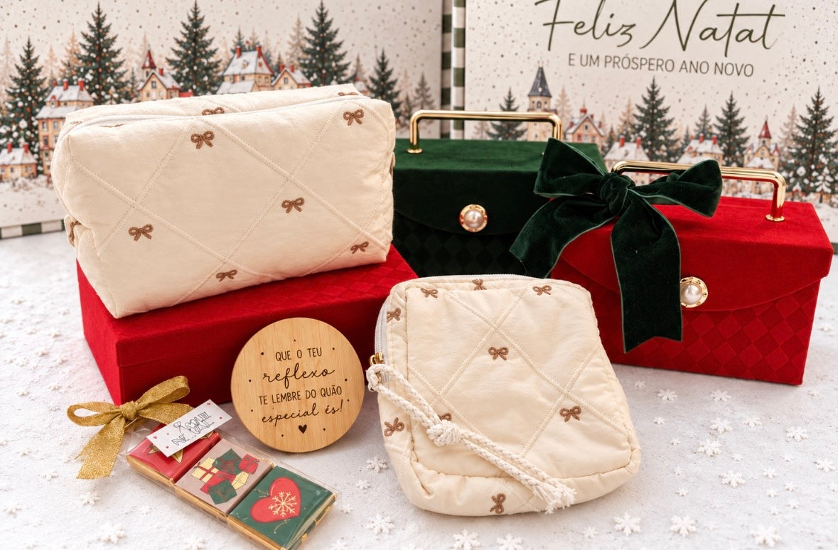 Conjunto Presente de Natal Caixa Veludo