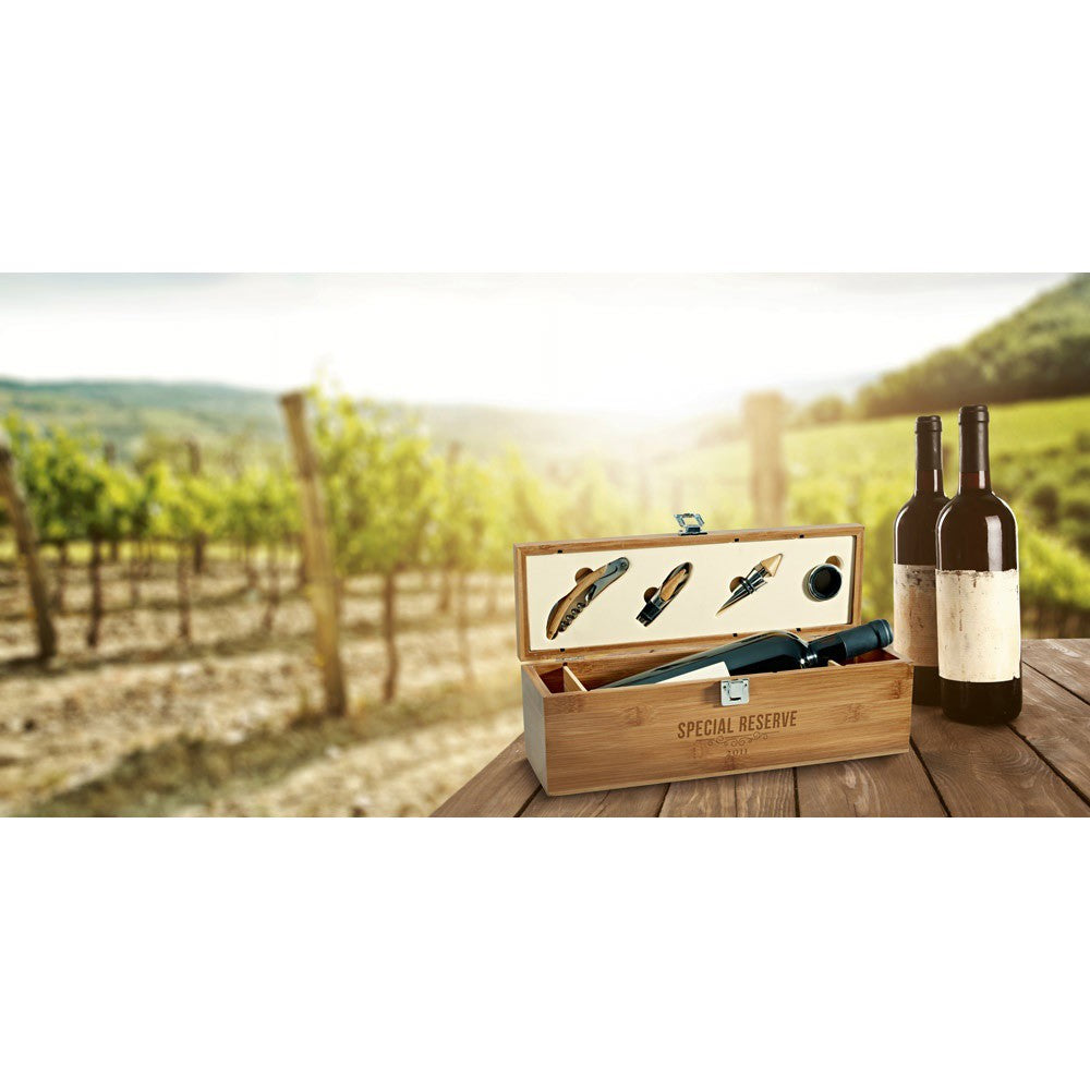 Syrah Conjunto para vinho em bambu