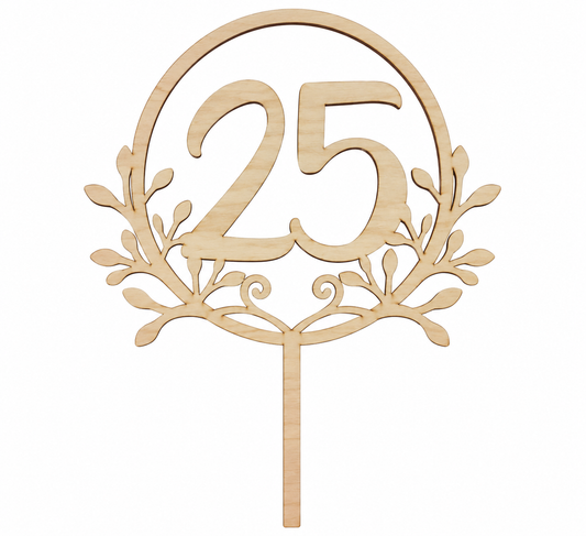 Topo Bolo 25 Bodas prata