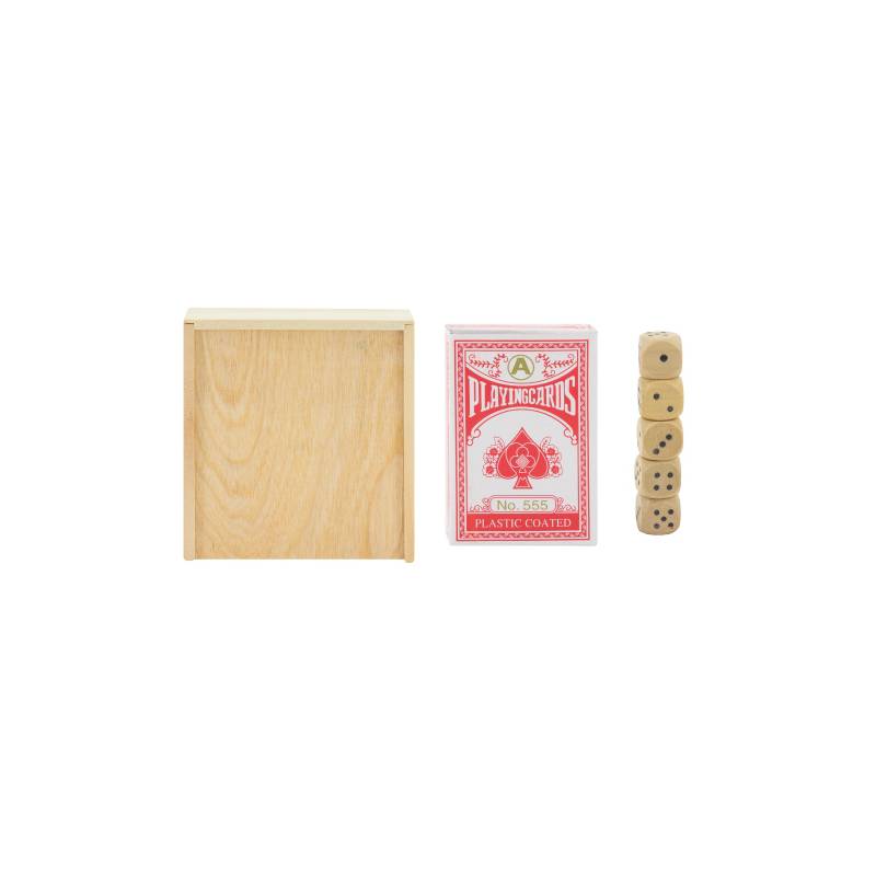 Conjunto Madeira Cartas e Dados