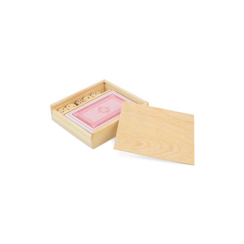 Conjunto Madeira Cartas e Dados